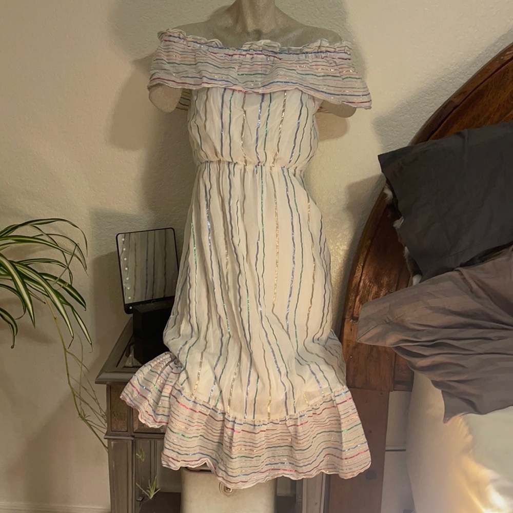 Metallic rainbow linen dress. Size M